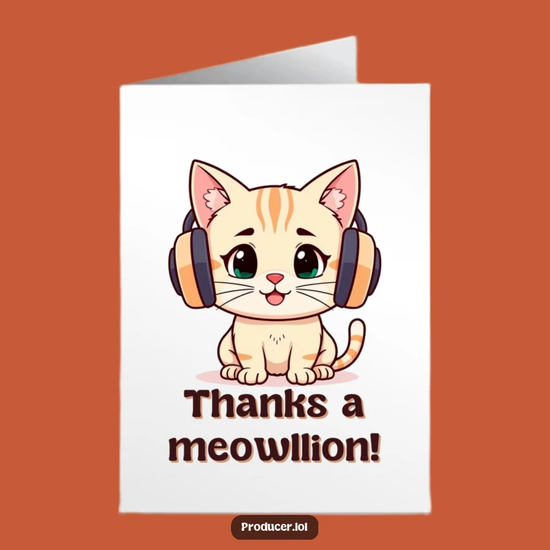 Free Printable Thank You Card: Cat's Appreciative Ear - Funny Downloadable!