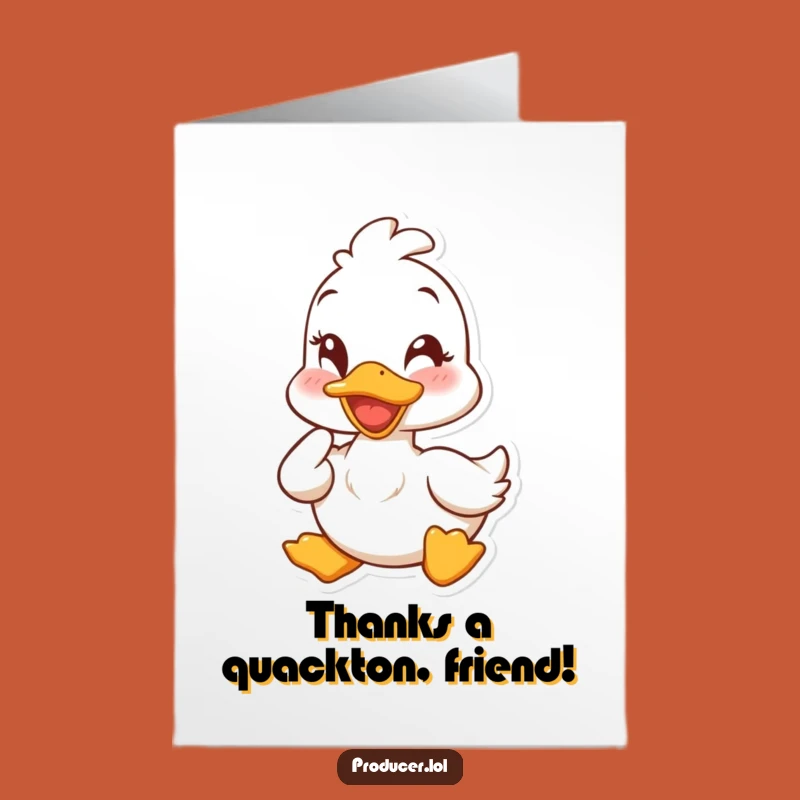 Free Printable Thank You Card: Duck's Witty Nod of Approval - Print Instantly