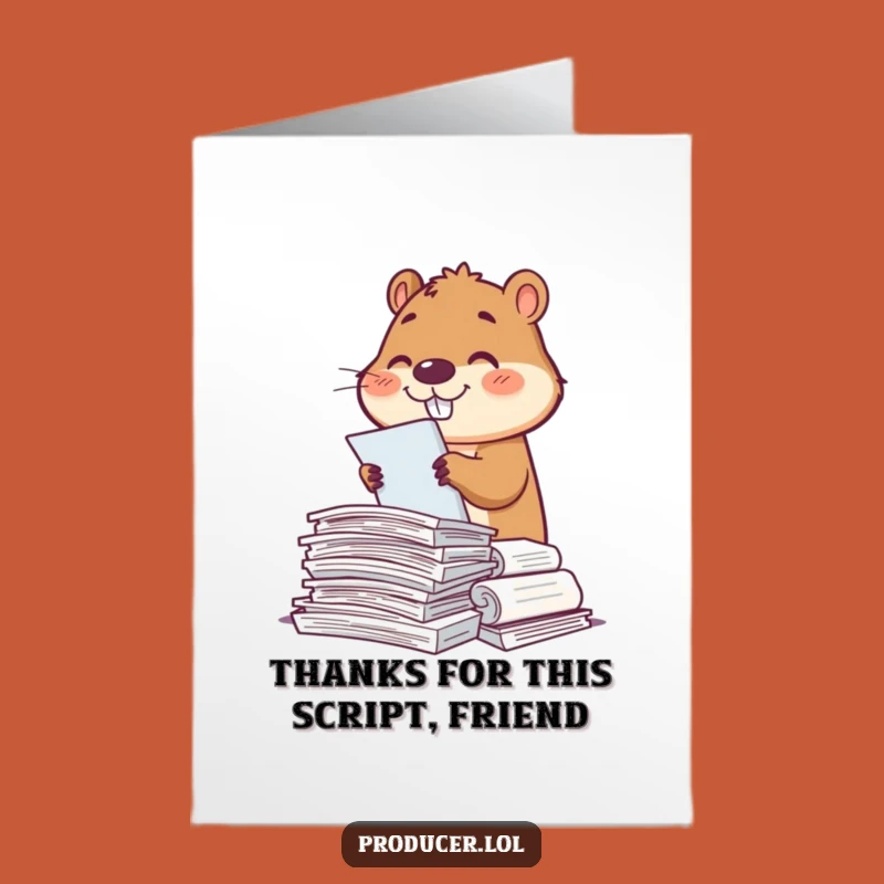 Free Printable Thank You Card: Funny Beaver Script Organizer Downloadable