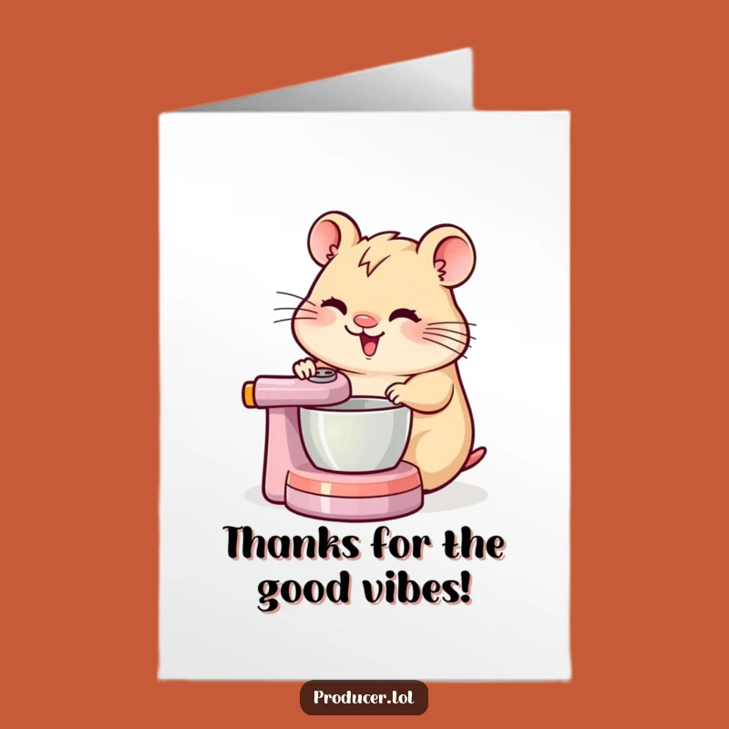 Free Printable Thank You Card: Hamster DJ Thanks You With a Smooth Mix!