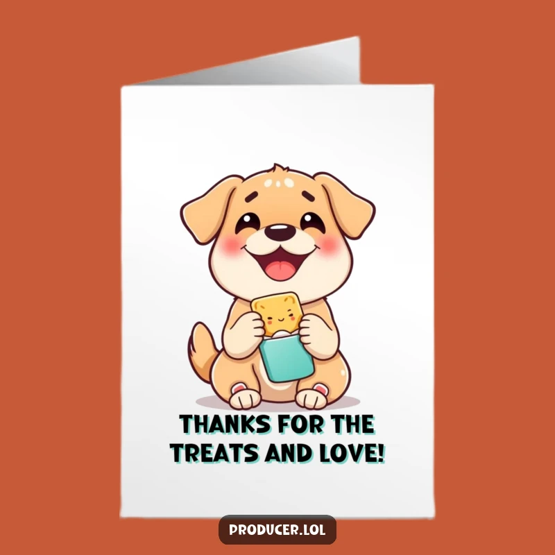 Free Printable Thank You Card: Happy Dog Sharing Snack, Funny Dog Downloadable Gift