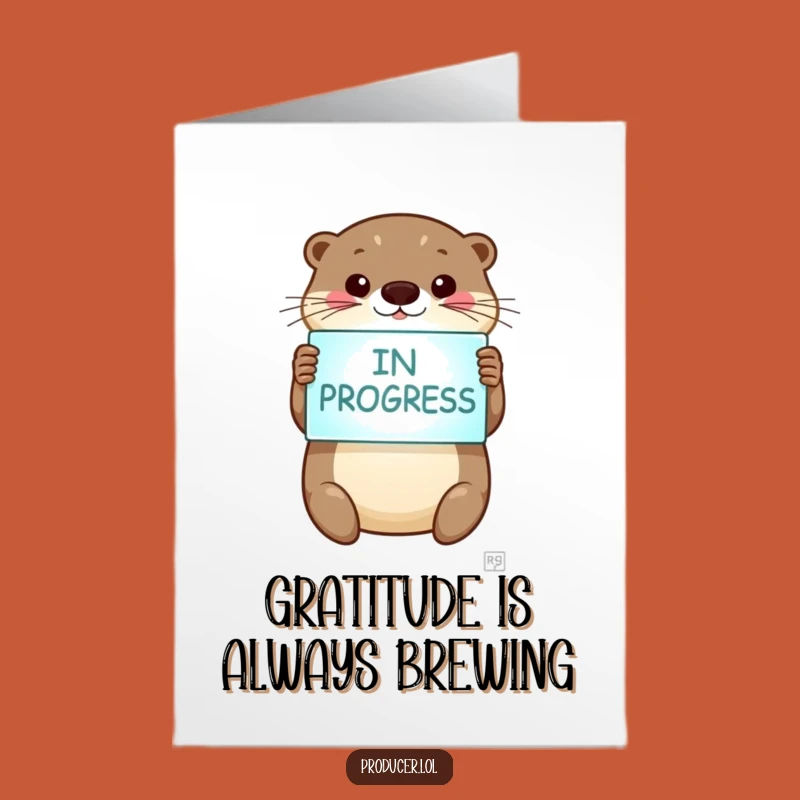Free Printable Thank You Card: Otter 'In Progress' - Gratefulness With A Smile
