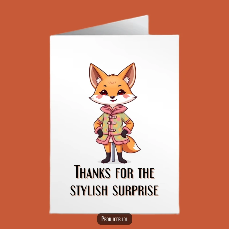 Free Printable Thank You Card: Stylish Fox Gratitude, Hilarious Downloadable Greeting