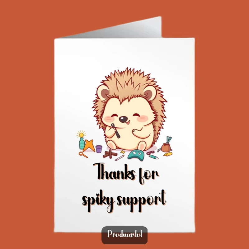 Free Printable Thank You Card: Hedgehog's Tidy Thanks, Hilarious Downloadable Greeting
