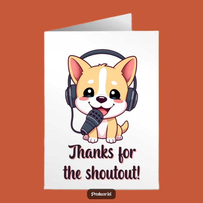 Free Printable Thank You Card: Dog Broadcaster, Enthusiastic Gratitude Message