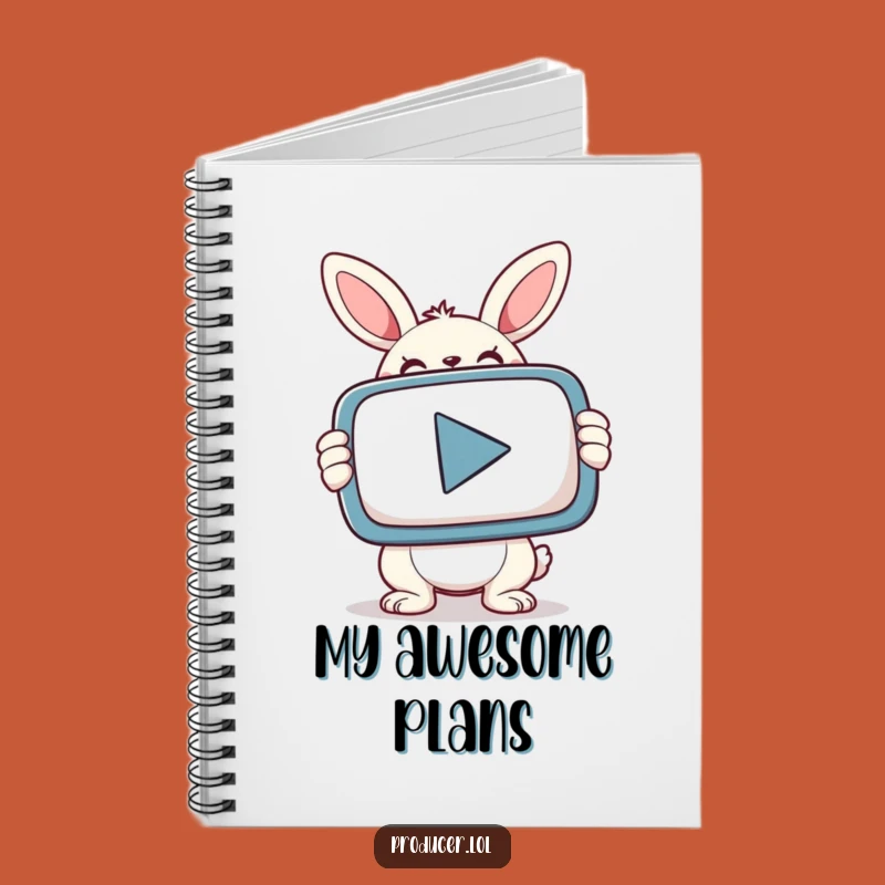Funny Bunny Gamer Notebook: Jot Down Strategies with Play Button
