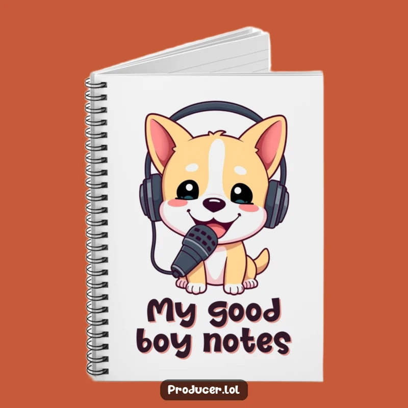 Funny Dog DJ Notebook: Headset Mic Ideas, Perfect Journal Gift