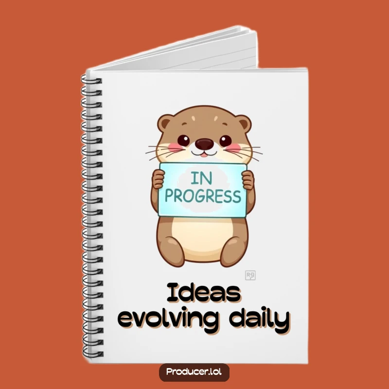 Funny Otter Notebook - 'In Progress' Journal for Your Bright Ideas