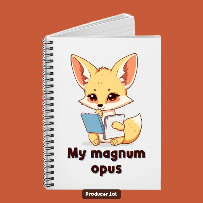 Funny Fennec Fox Notebook - Pondering Script Writer's Journal