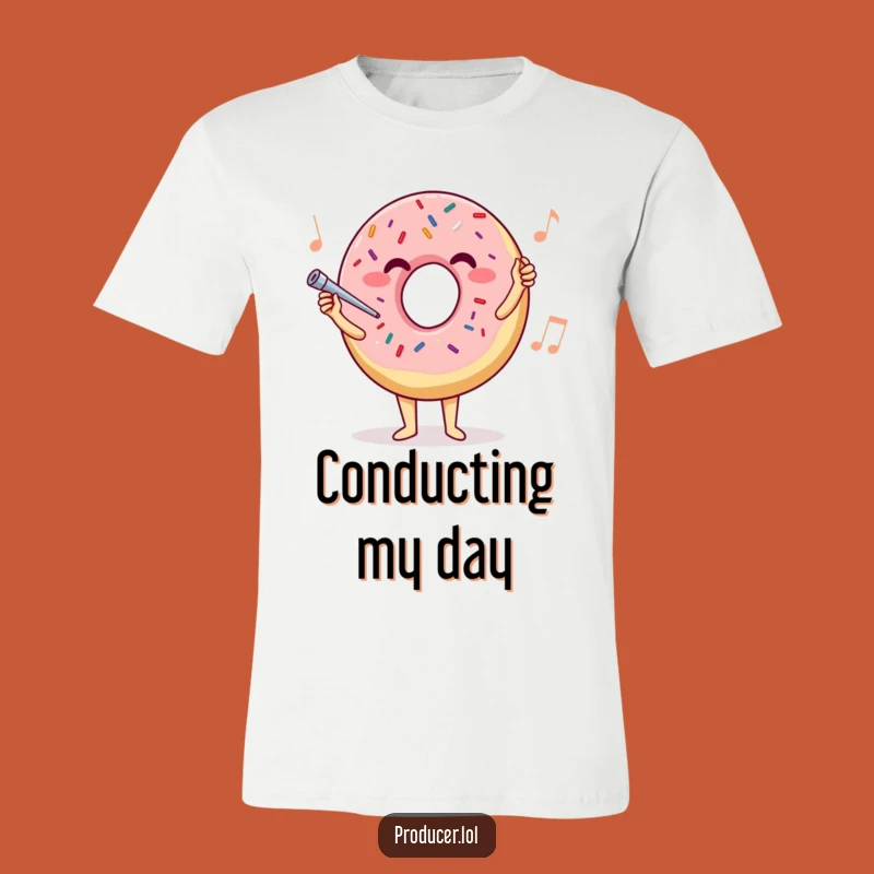Funny Donut Maestro T-Shirt: Joyful Conductor's Sweet Beat Tee