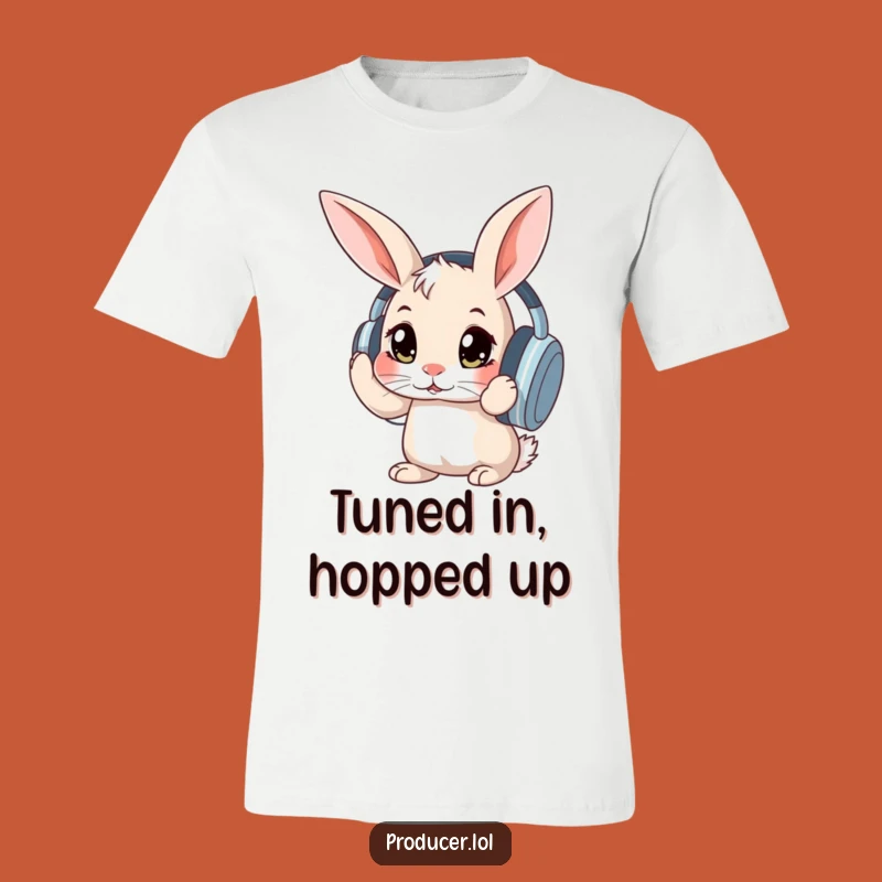 Funny Rabbit Headphones T-Shirt: Hilarious Music Fan Gift for Bunny Lovers
