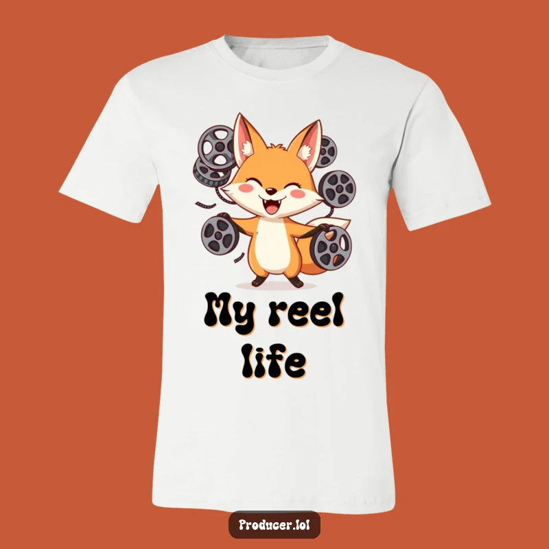 Funny Fox Film Reel Juggler T-Shirt: Show Your Reel Passion