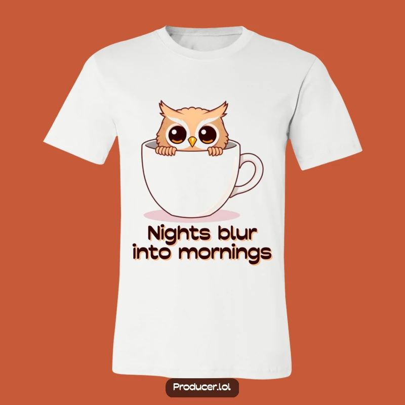 Funny Owl T-Shirt - Curious Peek, Coffee Cup Empty, Sleepy Head Tee