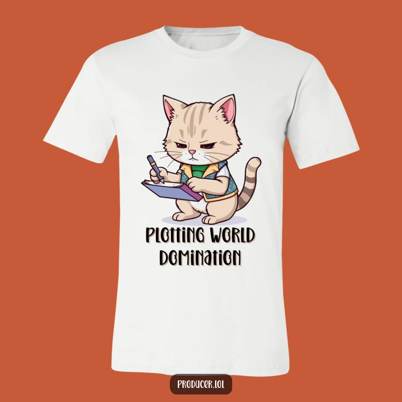 Funny Cat in Vest T-Shirt: Determined Note-Taker, a Hilarious Outfit for Feline Fans