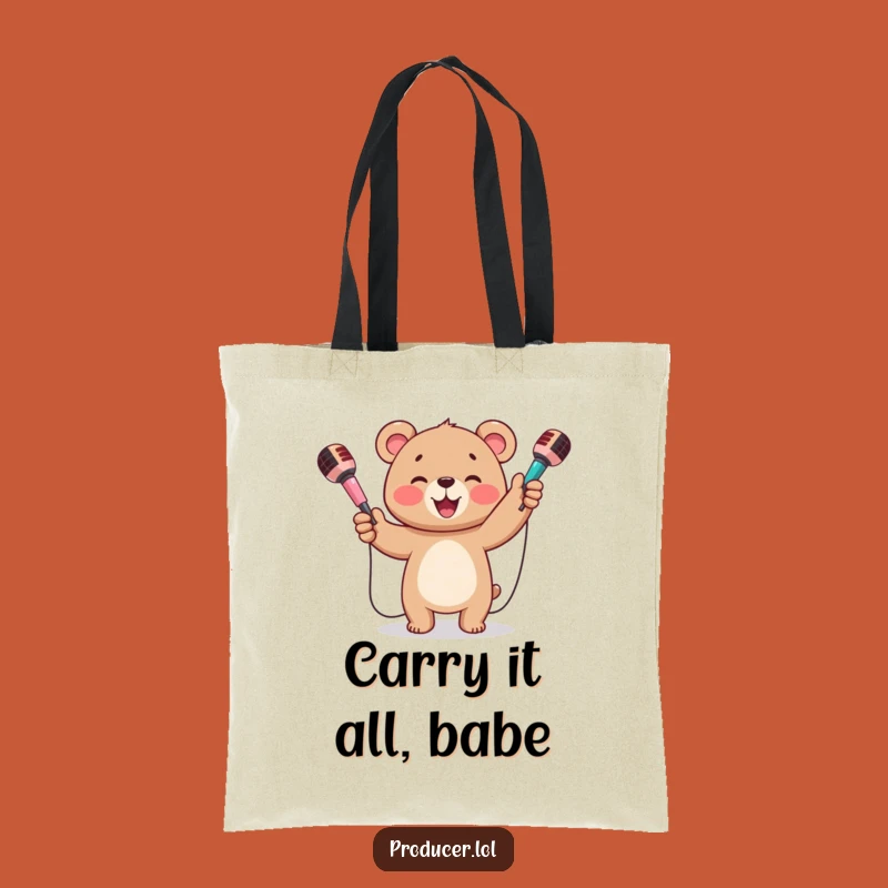 Funny Bear Cub Juggling Tote Bag: Carry Your Talent, Fantastic Funny Gift!