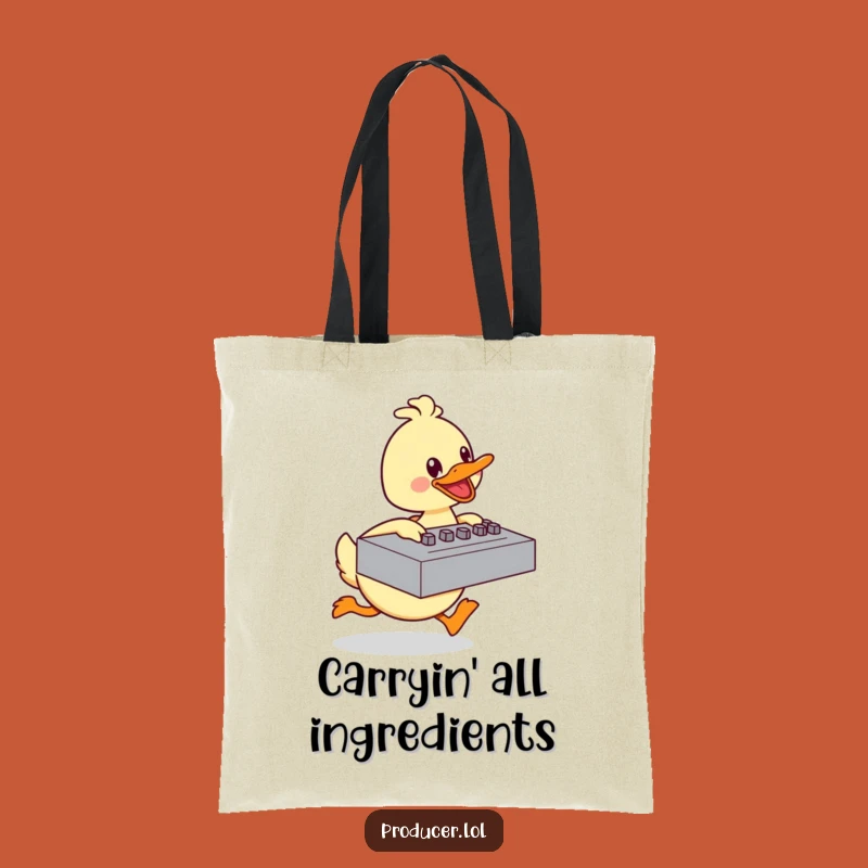 Funny Duck Tote Bag: Energetic Baker, Carry Your Baking Gear!