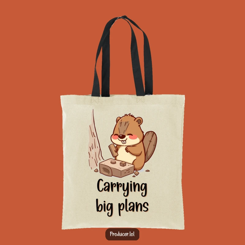 Funny Beaver Tote Bag: Carry Your Projects with This Hilarious Set Piece Bag, Gift Idea