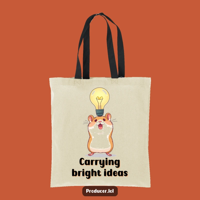 Funny Hamster Idea Tote Bag: Energetic Hamster Bulb Bag - Eco-Friendly & Hilarious Gift!