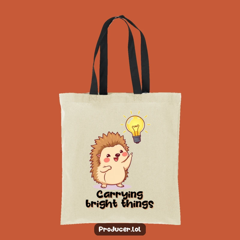 Funny Tote Bag: Hedgehog Lightbulb - Carry Your Genius Ideas!