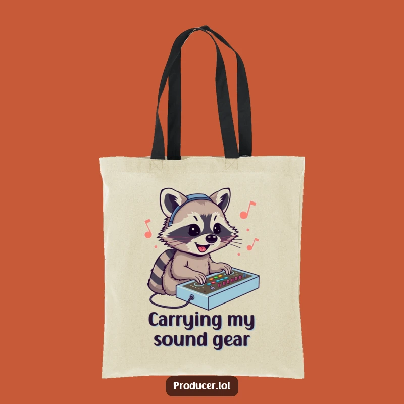 Funny Raccoon DJ Tote Bag: Stylish & Hilarious Music Producer Accessory for Daily Errands