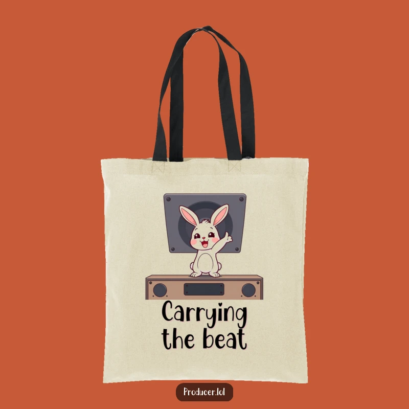 Funny Rabbit Party Tote Bag, Carry Your Tunes in Style, Funny Gift Bag