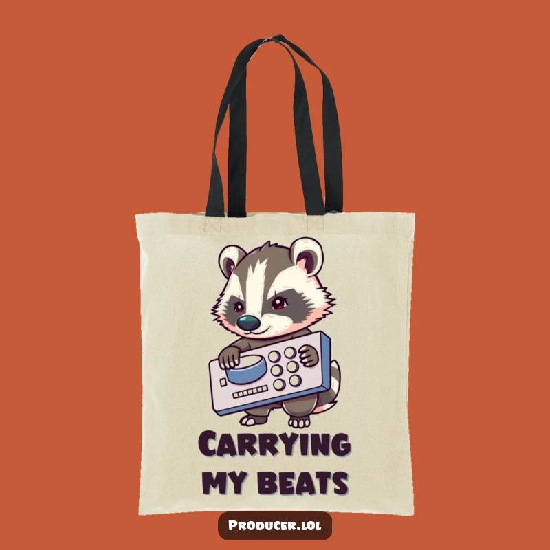 Funny Badger Tote Bag: Music Producer Accessory for Determined Artists