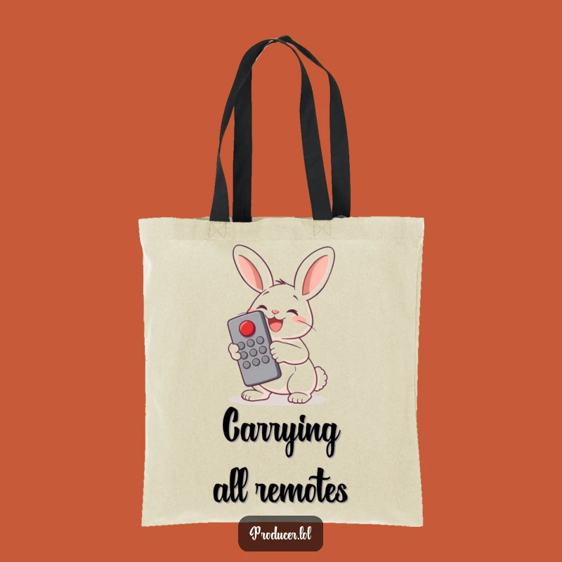 Funny Bunny Remote Control Tote Bag: Carry Your Power Anywhere
