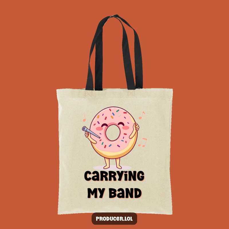 Funny Donut Conductor Tote Bag: Carry Your Music and Sweet Treats