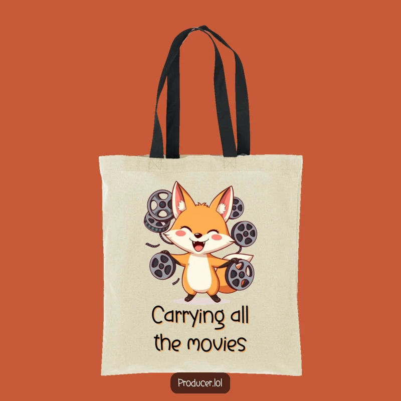 Funny Fox Juggling Tote Bag: Carry Your Films and Fun