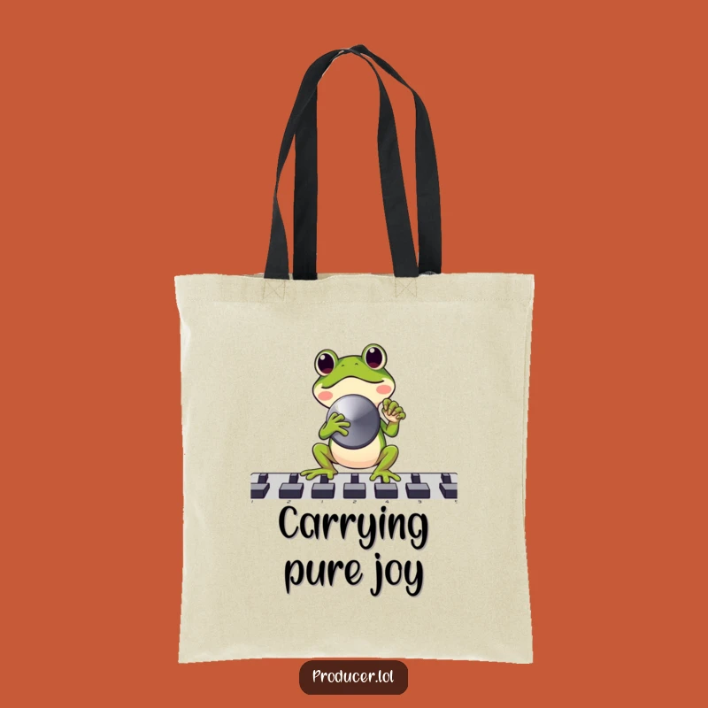 Funny Frog DJ Tote Bag: Carry Your Tunes with Amphibian Style