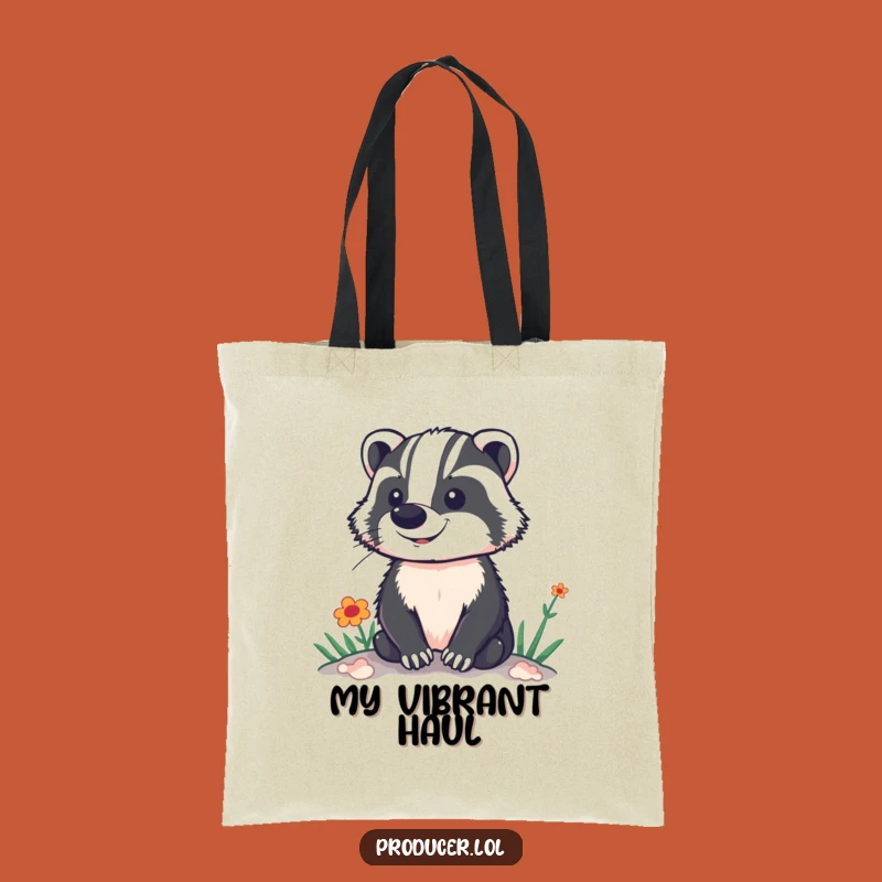 Funny Proud Badger Tote Bag: Vibrant Set View, Stylish & Hilarious Gift