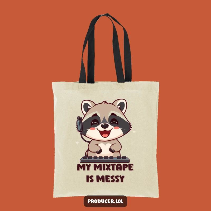Funny Raccoon Sound Mixer Tote: Audio Gear Carry-All Gift