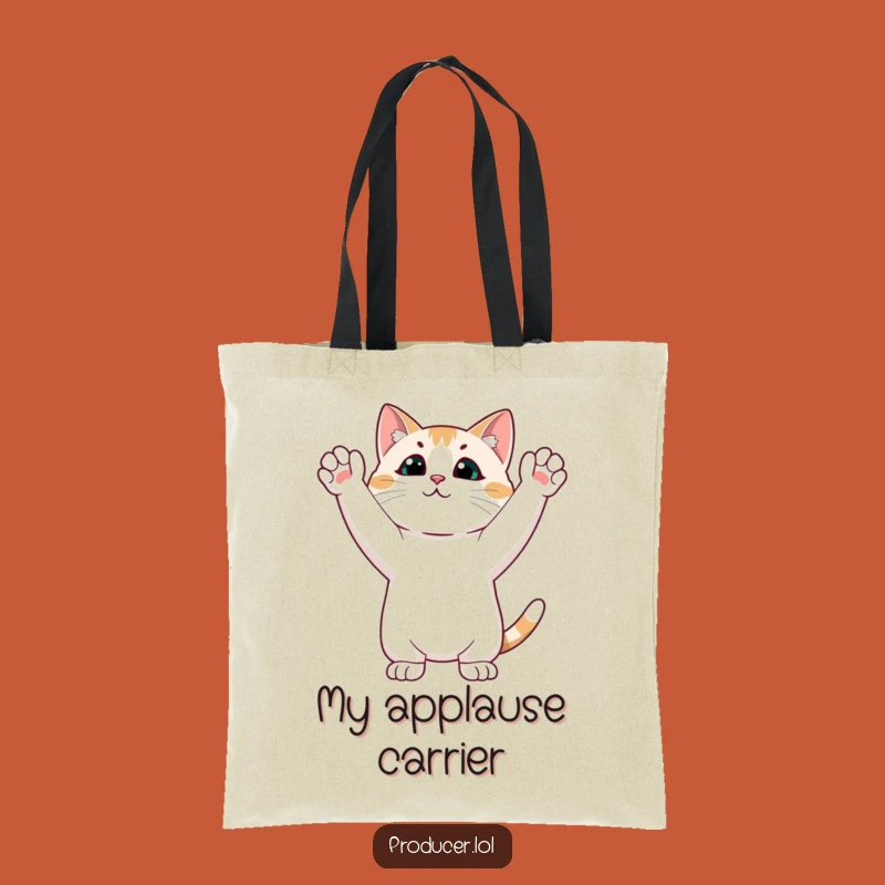 Funny Cat Ovation Tote Bag: Carry Your Laughs with This Hilarious Bag!